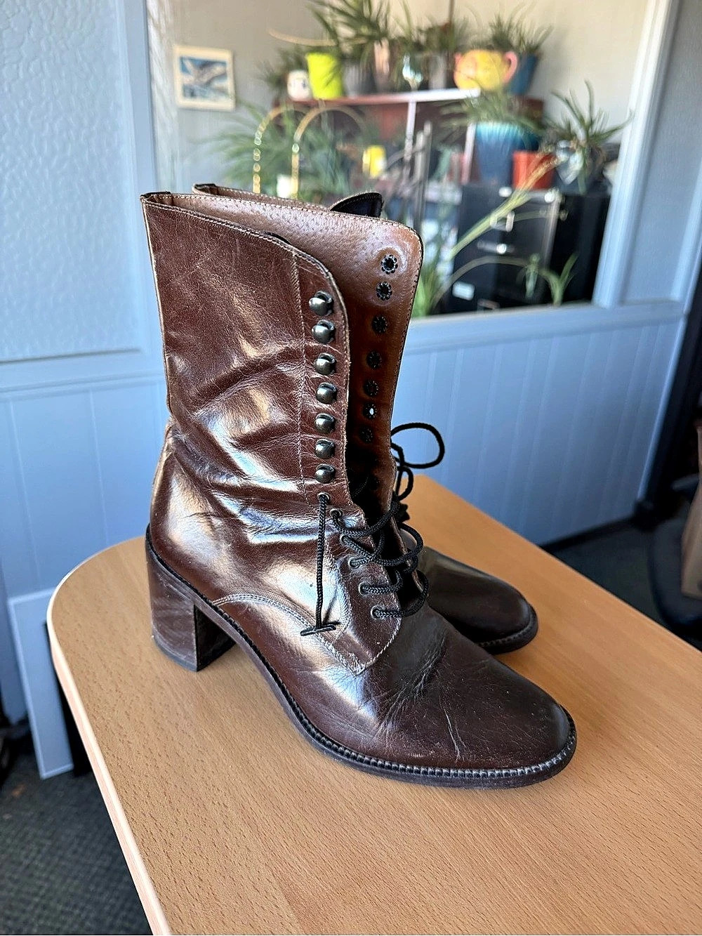 Vintage Made in Italy Leather Lace Up Boots